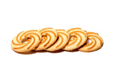 Beyaz arka plan kesme izole kurabiye bisküvi