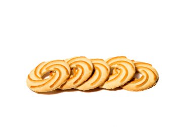 Beyaz arka plan kesme izole kurabiye bisküvi