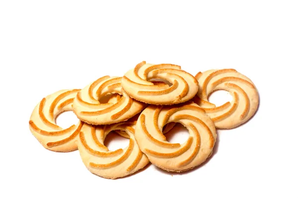 Shortbread Koekjes Geïsoleerd Een Witte Achtergrond Knipsel — Stockfoto