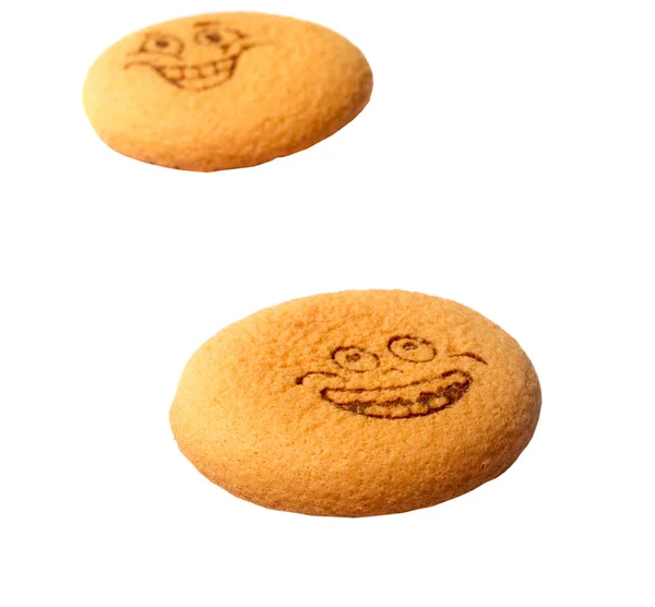 Sušenka Cookie Izolovaných Bílém Pozadí — Stock fotografie