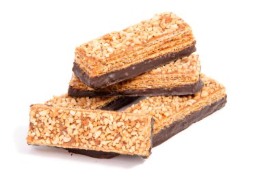 Beyaz bir arka plan üzerinde izole Çikolatalı gofret