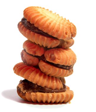 Beyaz arka plan kesme izole kurabiye bisküvi