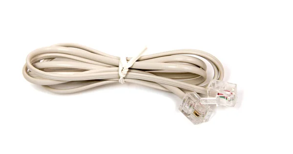 Câble Ethernet Isolé Sur Fond Blanc — Photo