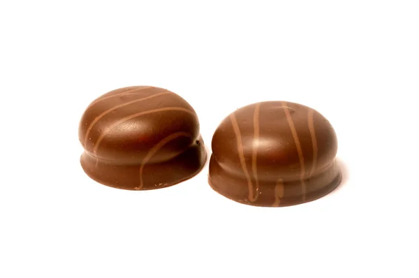 Schokolade Isoliert Auf Weißem Hintergrund Köstliche Trüffel Leckere Schokoladenpralinen Isoliert — Stockfoto