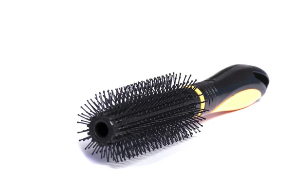 Kunststoff Haarbürste Isoliert Auf Weiß — Stockfoto