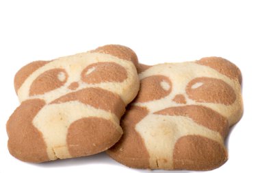 Beyaz arka plan üzerinde izole kurabiye bisküvi 