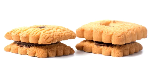 Cookie Unt Arahide Fundal Alb Biscuit Casă Aur Mușcătură Lipsă — Fotografie, imagine de stoc