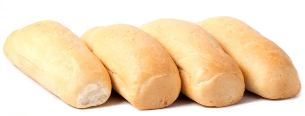 Один Буханка Свежеиспеченного Хлеба Багет Изолированы Белом Фоне — стоковое фото