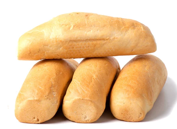 Single Loaf Fresh Baked Baguette Bread Isolated White Background — Stock Photo, Image