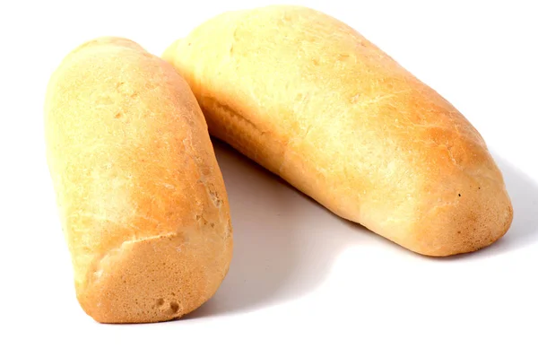 Один Буханка Свежеиспеченного Хлеба Багет Изолированы Белом Фоне — стоковое фото