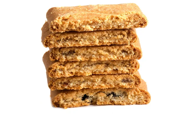 Imagen Fotográfica Galleta Mantequilla Galleta Con Cobertura Pasas Aislada Sobre —  Fotos de Stock