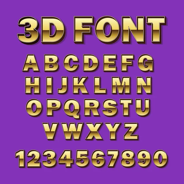 Vektorschrift Gold Vergoldete Typografie Alphabet Und Zahlen Vektorgrafiken
