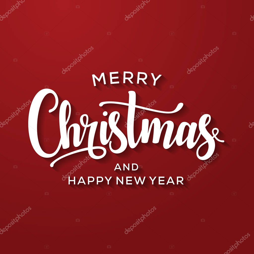 Merry Christmas and Happy New Year Card. Background. Xmas banner.