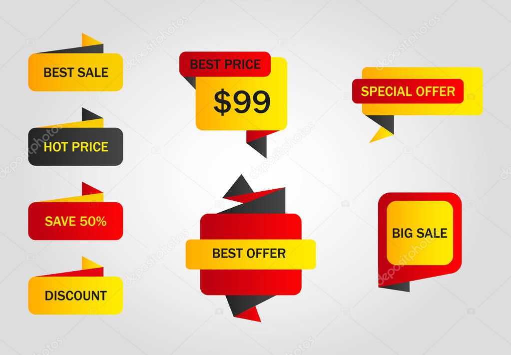 vector stickers, price tag, banner