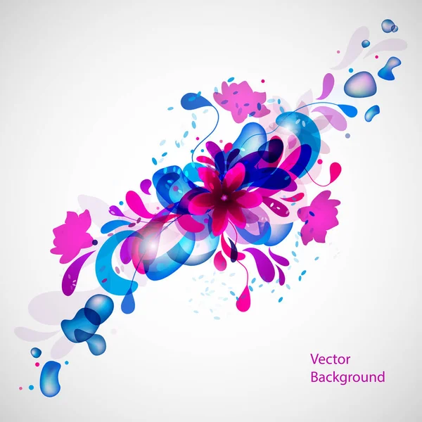 Vector Floral Background Template — Stock Vector