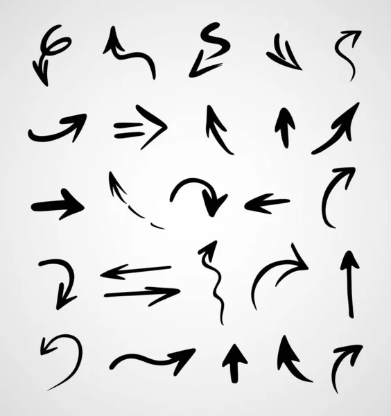 Elle çizilmiş oklar, sunum için elementler