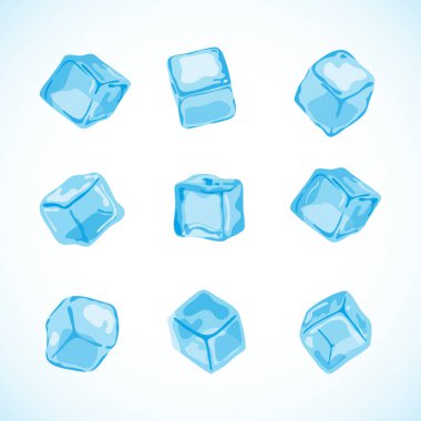 İzole buz küplerinin vektör kümesi