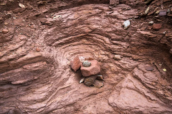 Stones piled in Cathdral Gulch near Lees Ferry in Arizona