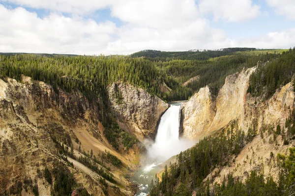 Lower Falls Grand Canyon Yellowstone Parque Nacional Yellowstone — Fotografia de Stock