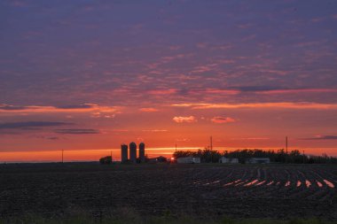 Kırsal Kansas Günbatımı 