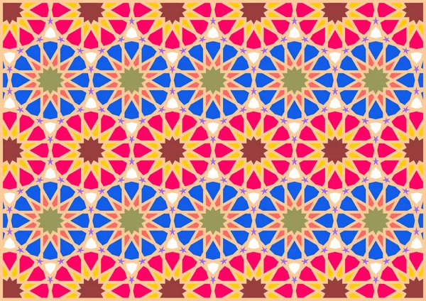 Figuras Geométricas Estilos Árabe Oriental Muy Colorido Rosa Rosa — Archivo Imágenes Vectoriales