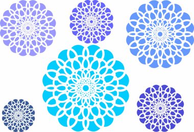 Çiçekler dahlias çeşitli boyutlarda mavi renk