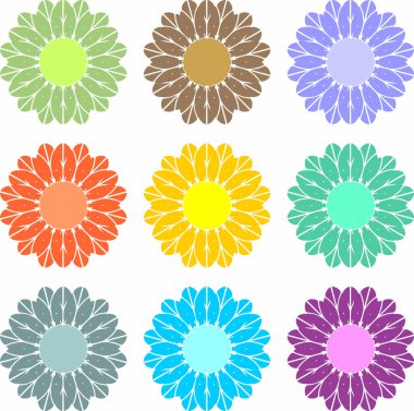 Birden çok renk çiçek dahlias