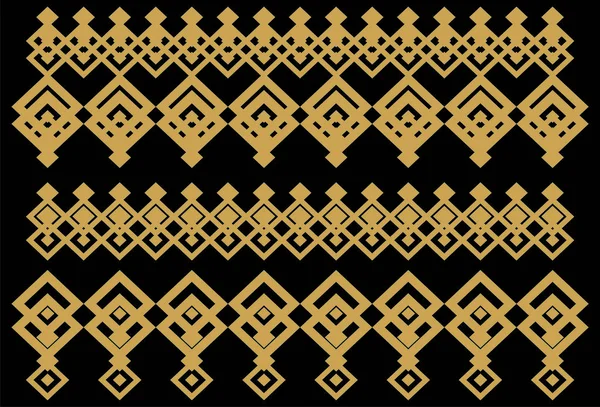 Fronteira Decorativa Elegante Composta Quadrado Dourado Preto — Vetor de Stock