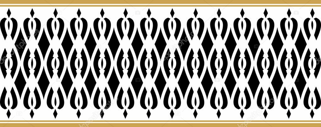 Elegant decorative border made up of black and golden colors