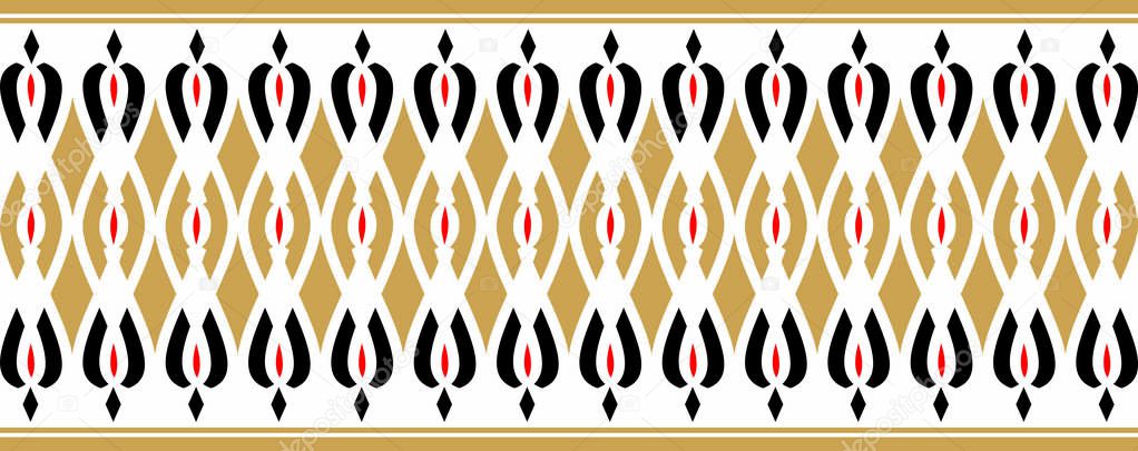 Elegant decorative border made up of golden red and black colors