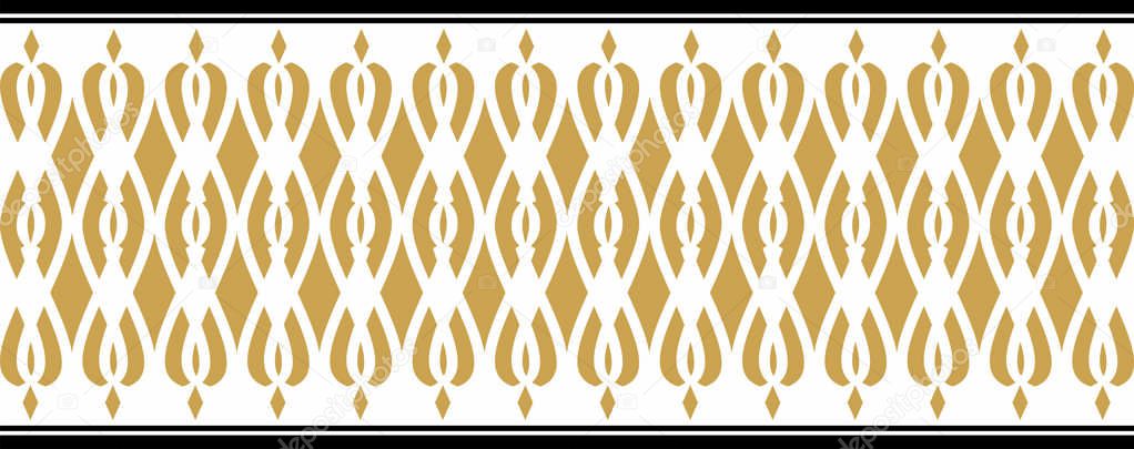 Elegant decorative border made up of golden and black colors