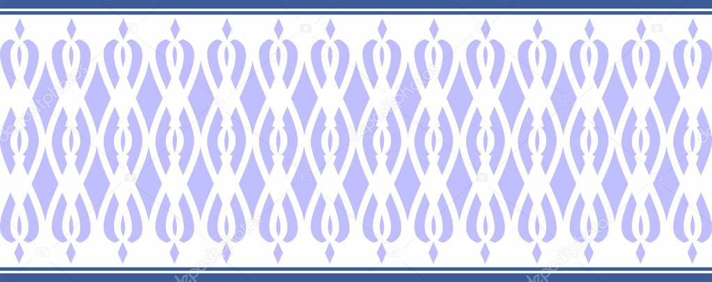 Elegant decorative border made up of several blue colors