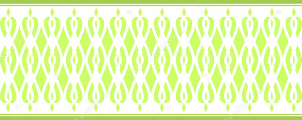 Elegant decorative border made up of several green colors