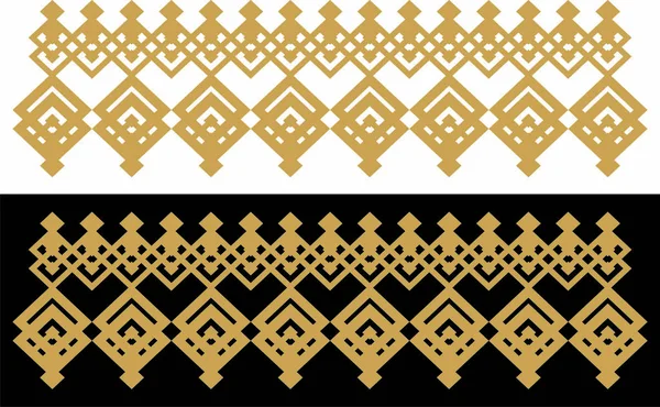 Fronteira Decorativa Elegante Composta Quadrado Dourado Preto — Vetor de Stock