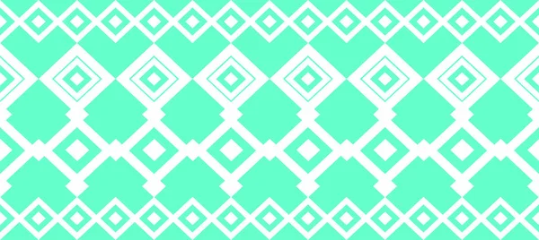 Elegante Decoratieve Rand Opgebouwd Uit Vierkante Turquoise Wit — Stockvector