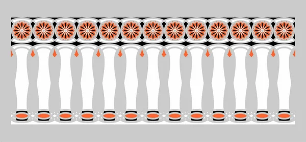 Елегантний Видовищних Декоративного Кордоні Індуїстської Арабська Натхнення Різних Кольорів Білий — стоковий вектор