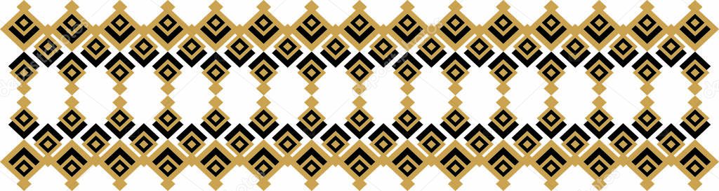 Elegant decorative border made up of square golden and black