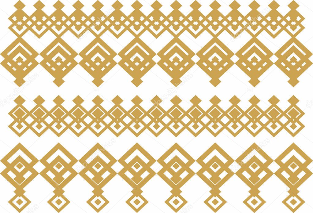 Elegant decorative border made up of square golden and white