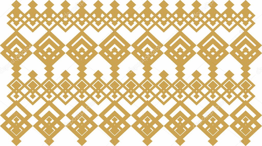 Elegant decorative border made up of square golden and white
