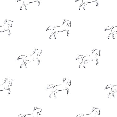 Atlar sorunsuz desen koşma. Kontur atları.
