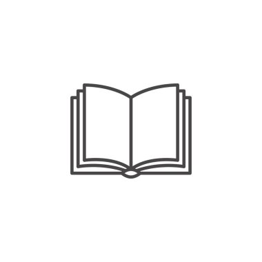 Kitap ikonu. işaret tasarımı. Eğitim kitapçısını öğreniyorum. Vektör illüstrasyonu