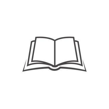 Kitap ikonu. işaret tasarımı. Eğitim kitapçısını öğreniyorum. Vektör illüstrasyonu