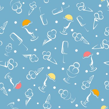 Çizgi film dondurması kusursuz desen. vektör illüstrasyonu