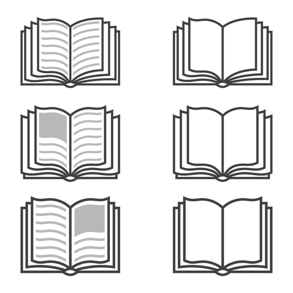Ikona Knihy Návrh Značky Učím Knihkupectví Vektorová Ilustrace — Stockový vektor