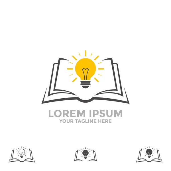 Logo Lampje Het Boek Als Symbool Van Kennis Vectorillustratie — Stockvector