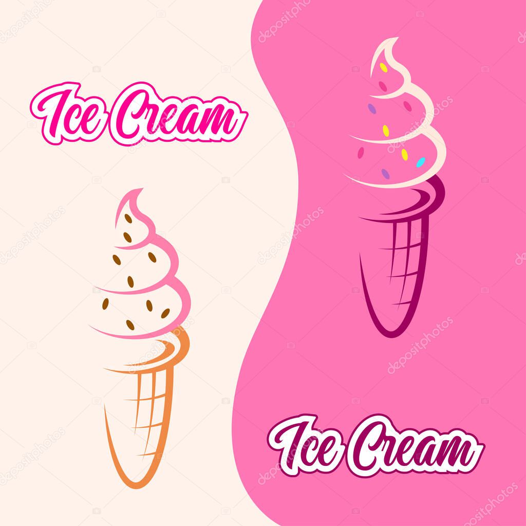 Colorful background with two ice creams for your design.