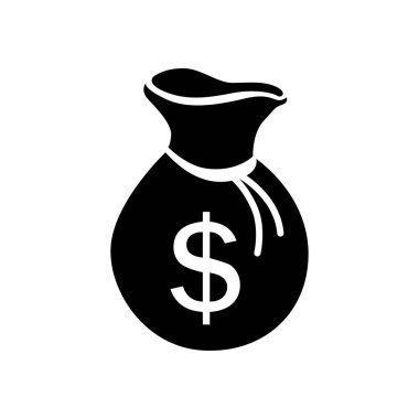 Altın sikkeleri olan bir çuvalın simgesi. Vektör illüstrasyonu