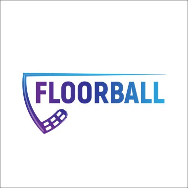 Tasarımların için beyaz arka planda florbol logosu. Vektör illüstrasyonu