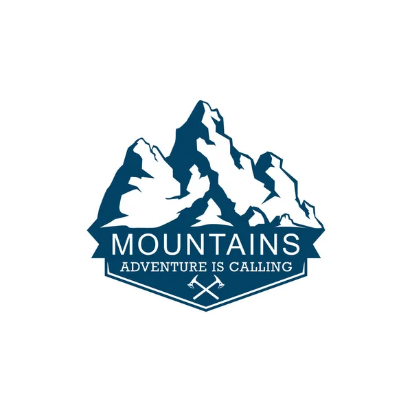 Logotipo Montanhas Logo Aventura Está Chamando Ilustração Vetorial — Vetor de Stock