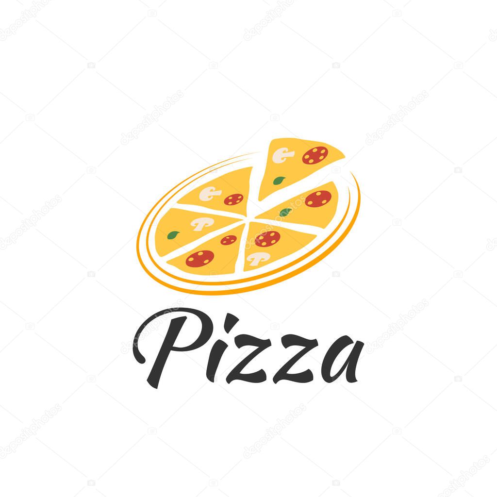 Logo pizza on a white background. Vector illustration